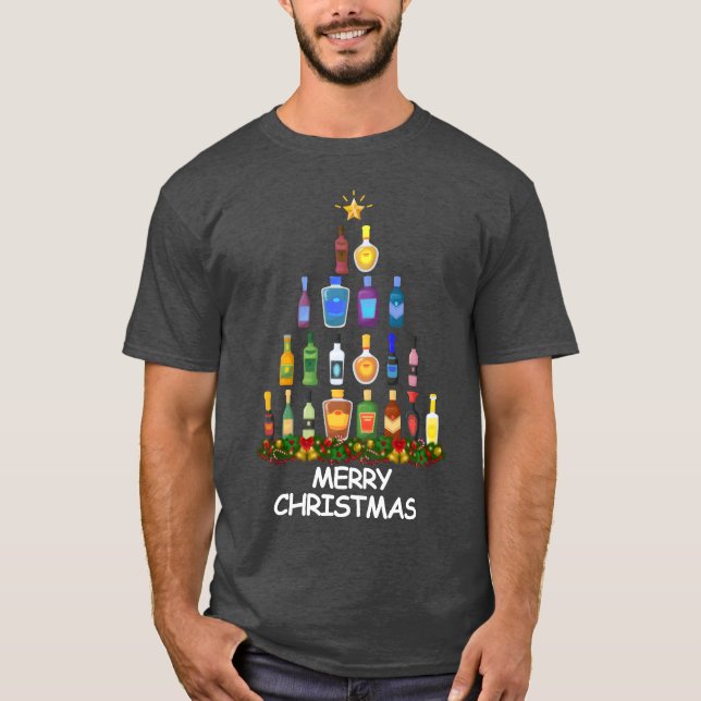T-shirt Vin Christmasree Joyeux amis de Noël (Devant)