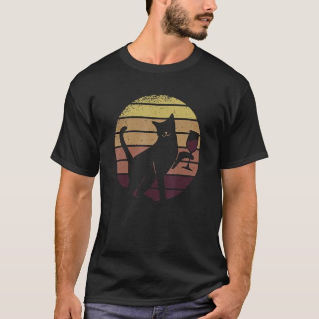 T-shirt Vin collectant du vin rouge Chat 1 (Devant)
