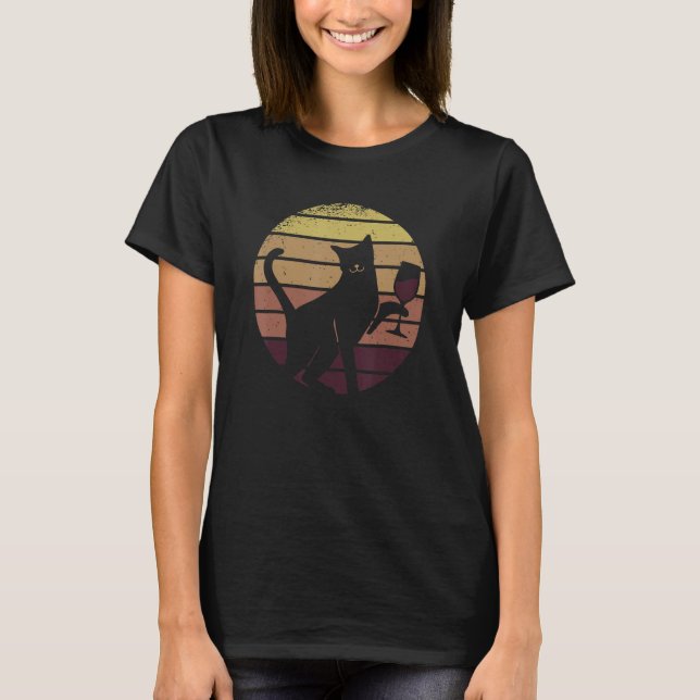 T-shirt Vin collectant du vin rouge Chat 1 (Devant)