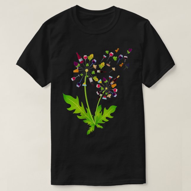 T-shirt Vin Dandelion Femme Boire Vin Rosee Vin Lov (Design devant)