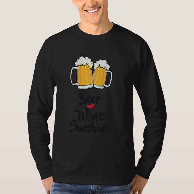 T-shirt Vin de bière Sunshine Design long manche (Devant)