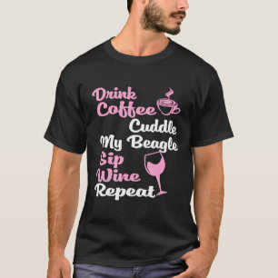 T-shirt Vin de café Beagle chien maman propriétaire