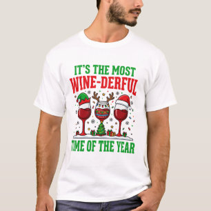 T-shirt Vin de Noël Merveilleux Design de Vin Rouge