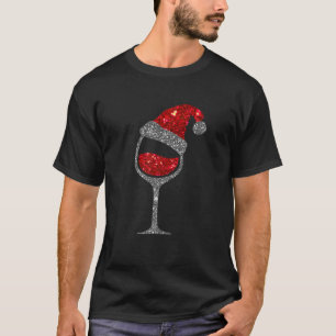 T-shirt Vin De Noël - Verre De Vin Rouge Chapeau De Père N