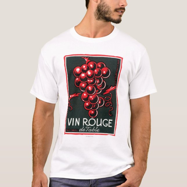 T-shirt Vin de table du fard à joues De de Vin LabelEurope (Devant)