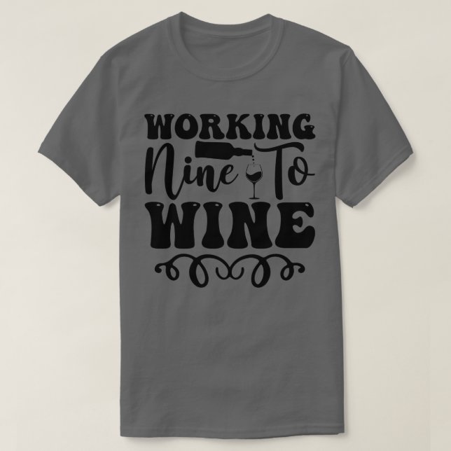 T-shirt Vin de travail à vin (Design devant)