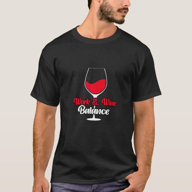 T-shirt Vin de travail Balance Dégustation pour vin (Devant)