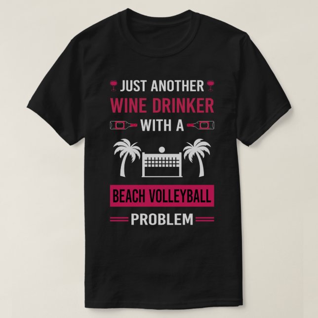 T-shirt Vin Drinker Beach Volleyball (Design devant)