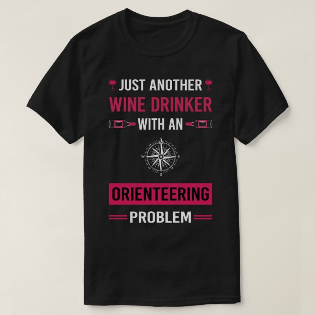 T-shirt Vin Drinker Orienteering Orienteering Navigation (Design devant)