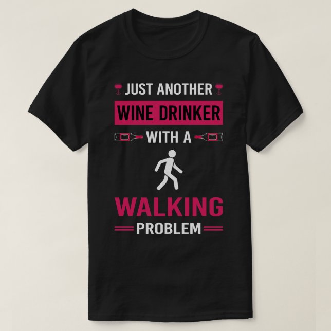 T-shirt Vin Drinker Walking (Design devant)
