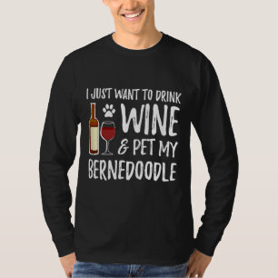 T-shirt Vin Et Bernedoodle Pour Bernedoodle Chien Maman