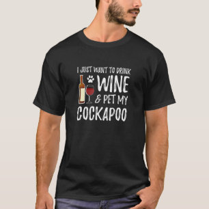 T-shirt Vin Et Cockapou Drôle Chien Maman Ou Chien Papa C
