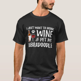T-shirt Vin et Labradoodle pour maman de chien Labradoodle