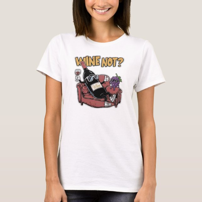 T-shirt Vin et raisins drôles (Devant)