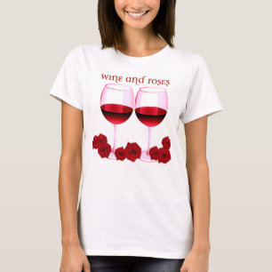 T-SHIRT "VIN ET ROSES" VIN ROUGE ET COPIE DE ROSES