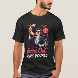 T-shirt Vin Fangs Out Versé Drôle Vin Halloween