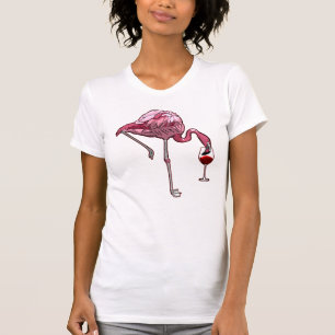 T-shirt Vin Flamant rose Boire Oiseau