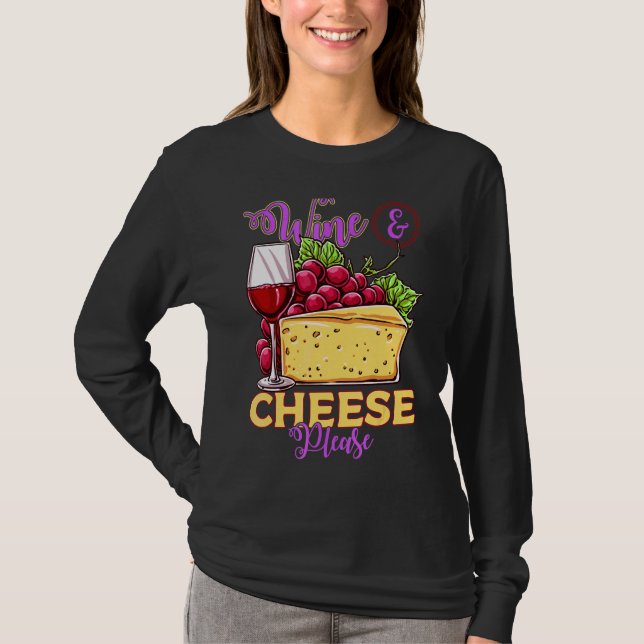 T-shirt Vin & Fromage S'il vous plaît Vin Drinker Sommelie (Devant)