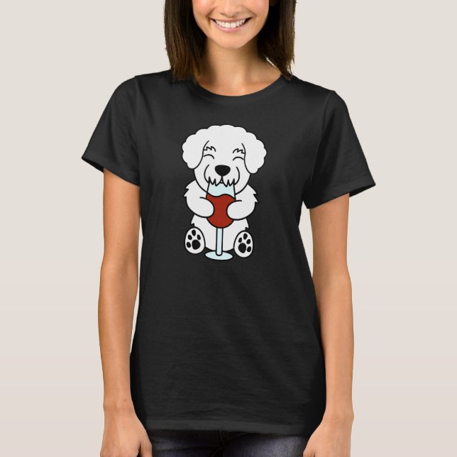 T-shirt Vin Lover Bichon Frise Chien (Devant)