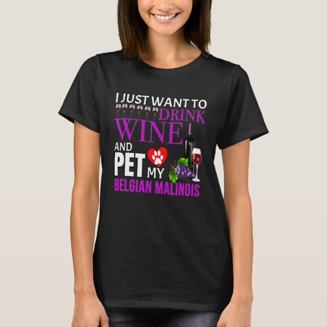 T-shirt Vin Malinois belge (Devant)