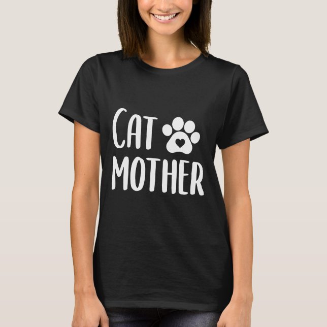 T-shirt Vin Mère Chat Raccord (Devant)