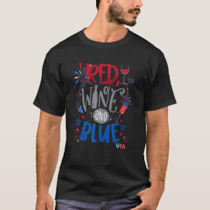 T-shirt Vin rouge & 4 juillet Bleu Vin Rouge Bleu Vin Gla
