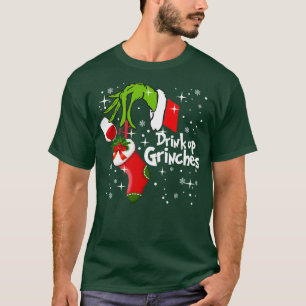 T-shirt Vin Rouge Boire Grinches Grinches Funny Noël