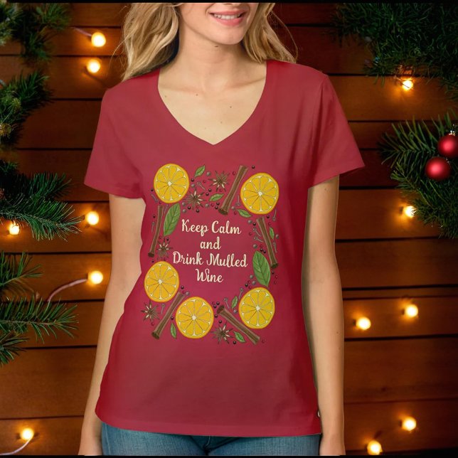 T-shirt Vin rouge épicé de Noël chaud (Christmas mulled wine spicy red T-Shirt)