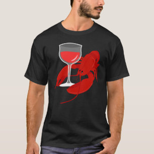 T-shirt Vin Rouge Gastronomique Homard Dîner Hummer
