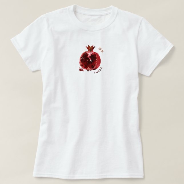 T-shirt Vin rouge grenade esthétique frais été (Design devant)