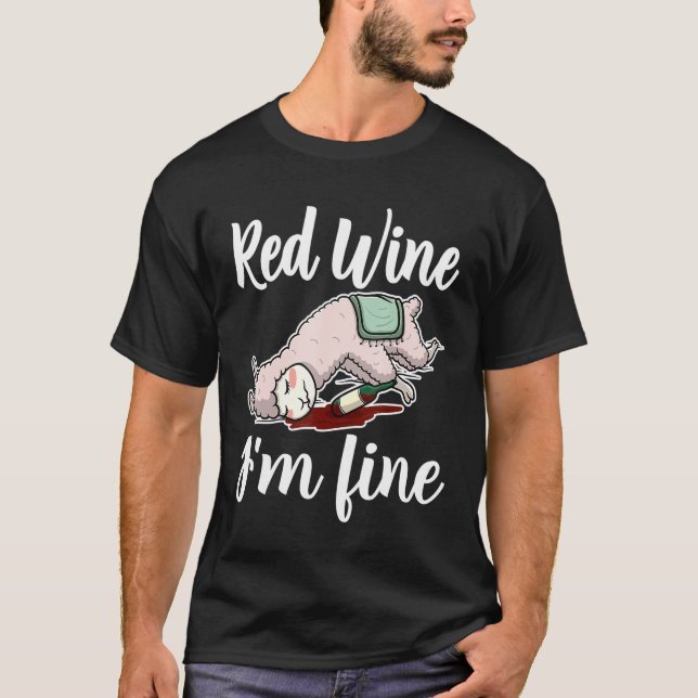 T-shirt Vin Rouge Louvain Llama Vin Idée de Dégustation (Devant)