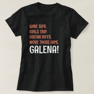 T-shirt vin sips filles voyage guitare riffs galena illino