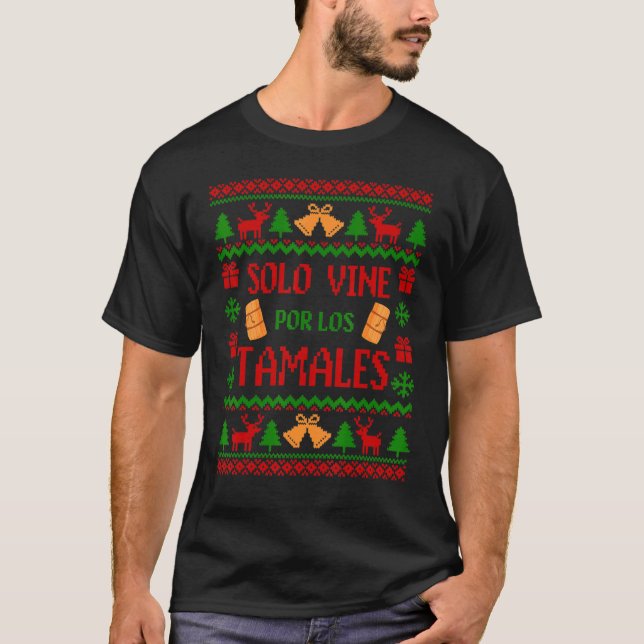 T-shirt Vin solo por los Tamales Navidad (Devant)
