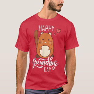 T-shirt Vinatage Joyeux Jour de la marmotte Drôle Bois Chu