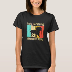 T-shirt Vinatg J'aime mon teckel et j'aime peut-être trois