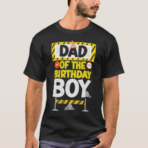 T-shirt Vinatge Papa of the Birthday Boy Construction Boy