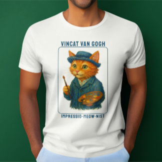 T-shirt Vincat Van Gogh Impressio-meow-nist Funny