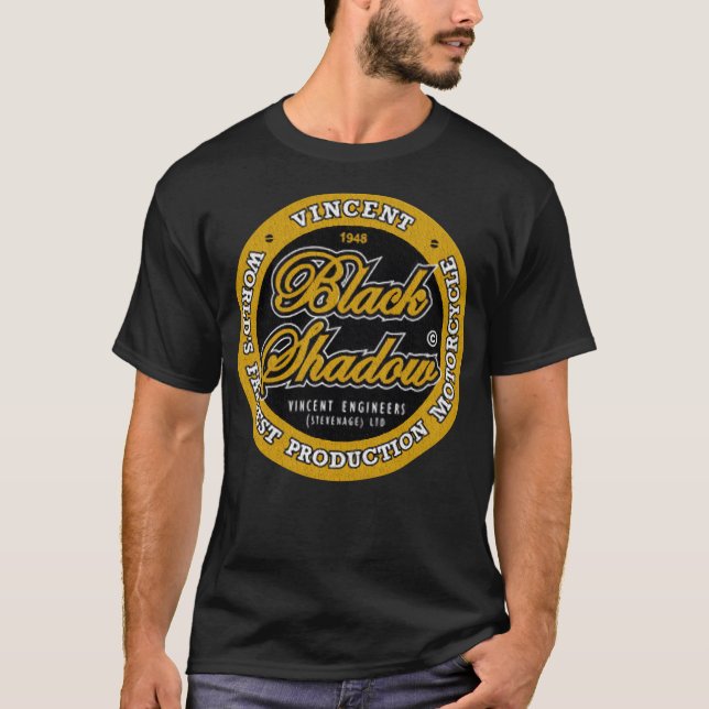 T-shirt Vincent Black Shadow Vintage (Devant)