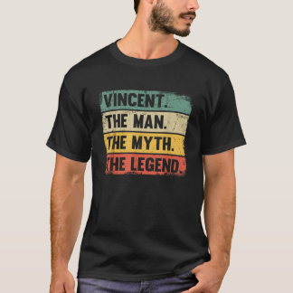 T-shirt Vincent l'homme le mythe la légende Cadeau rétro p