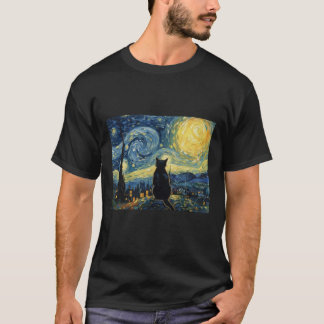 T-shirt Vincent Van Gogh a inspiré le kitten silhouette de