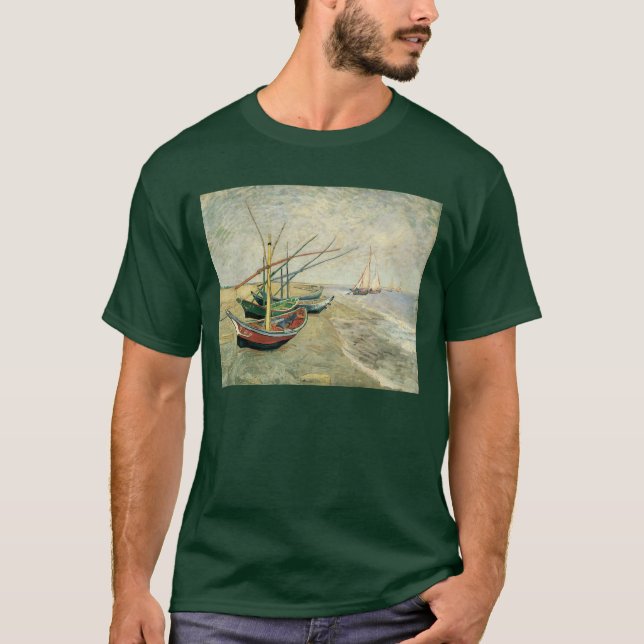 T-shirt Vincent van Gogh - Bateaux de pêche sur la plage (Devant)