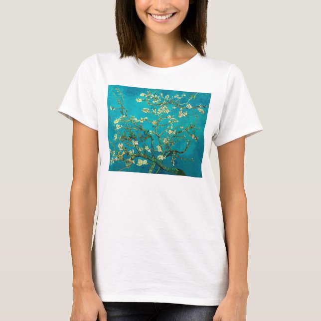 T-shirt Vincent Van Gogh Blossoming Almond Tree Floral Art (Devant)