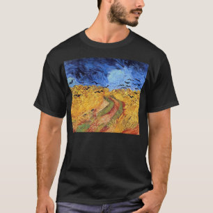 T-shirt Vincent Van Gogh - Champ de blé avec corbeaux noir