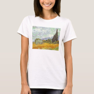 T-shirt Vincent van Gogh - champ de blé avec des cyprès
