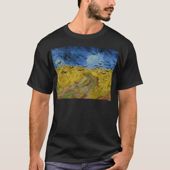 T-shirt Vincent van Gogh - champ de blé avec la peinture (Devant)