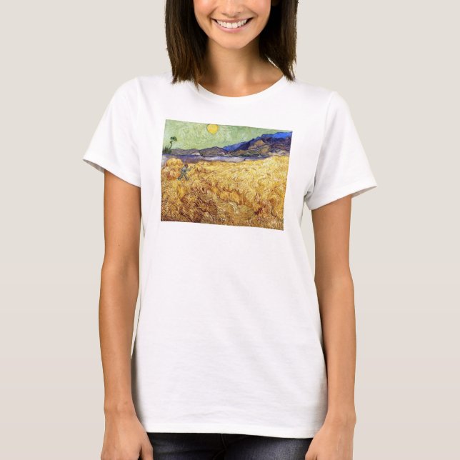 T-shirt Vincent Van Gogh - Champ de blé avec moissonneur e (Devant)