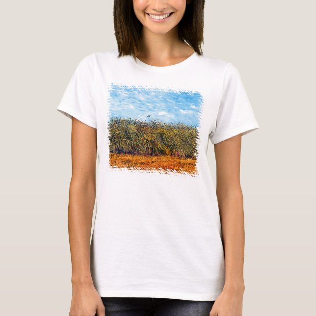 T-shirt Vincent Van Gogh - Champ de blé avec une alouette (Devant)