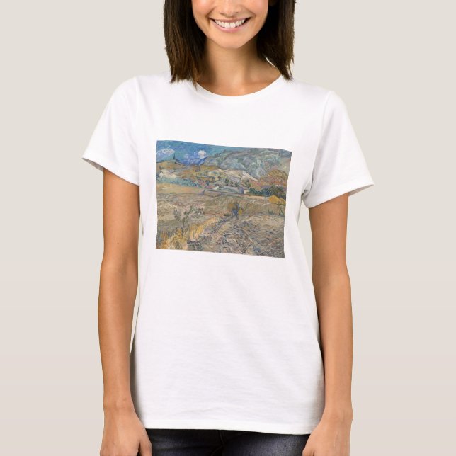 T-shirt Vincent Van Gogh, Champ fermé avec paysan (Devant)