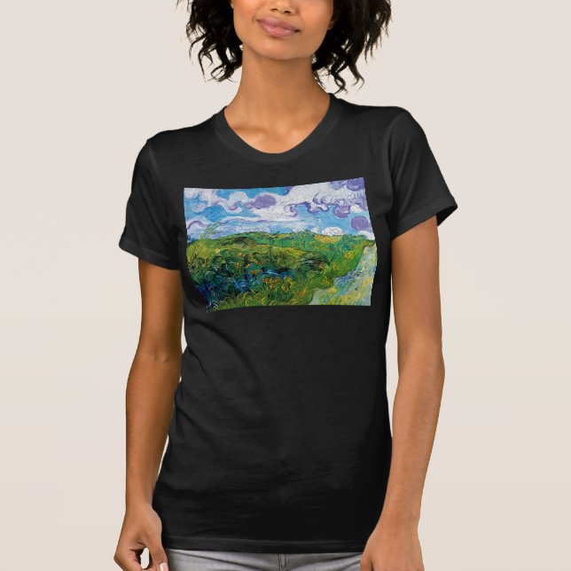 T-shirt Vincent Van Gogh - Champs de blé vert à Auvers (Devant)