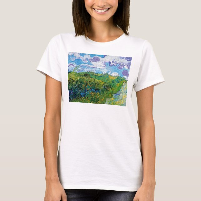 T-shirt Vincent Van Gogh - Champs de blé vert à Auvers (Devant)